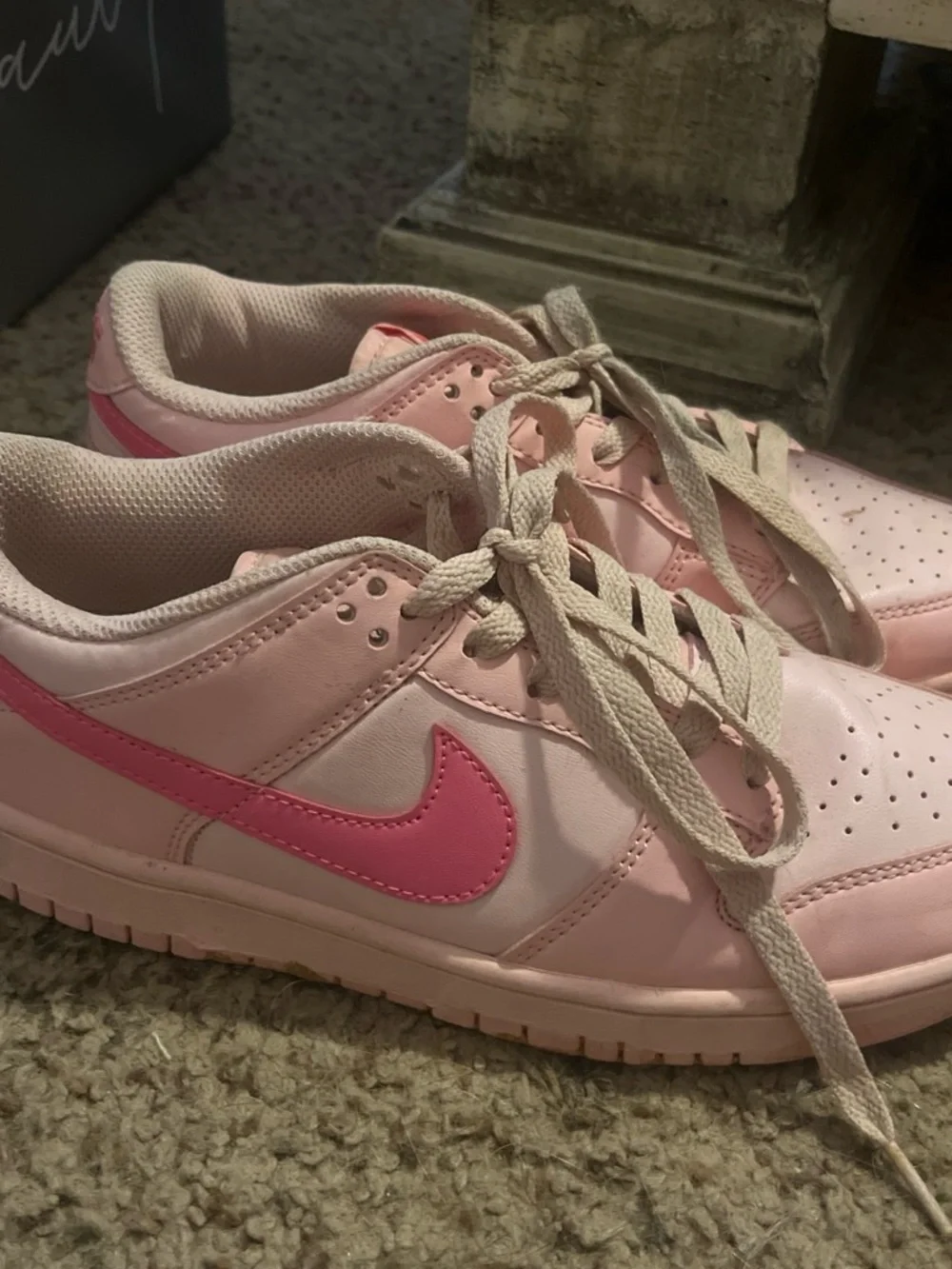 Nike Women’s Low-Top Light Pink Sneakers with Hot Pink Swoosh